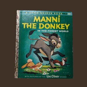 Disney's Manni the Donkey in the Forest World 1950s Little Golden Book